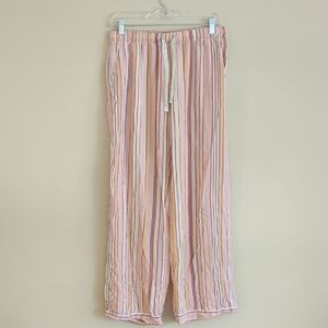 Small Stars Above Striped Pajama PJ Sleep Pants Pink Nap